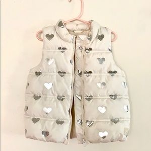 Baby Gap metallic heart puffer vest